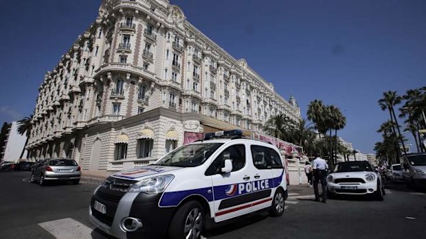 The Carlton hotel, in Cannes, southern France, the scene of a daylight raid.