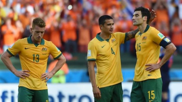 Slipping: The Socceroos have plummeted in the rankings after losing their three games at the World Cup.