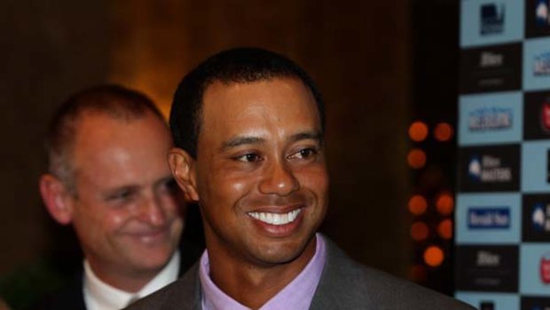 Tiger Woods at last night's Gala Dinner at Crown.