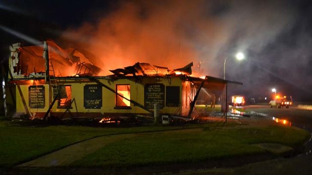 Part of Burketown's history was lost when the town's only pub was destroyed by fire last night.