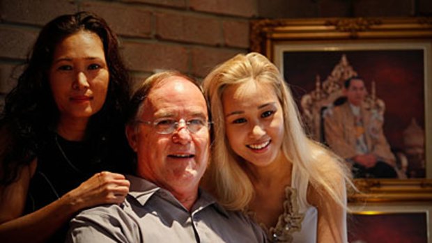 One Nation Queensland director Ian Nelson with wife Sansanee and daughter Patti.