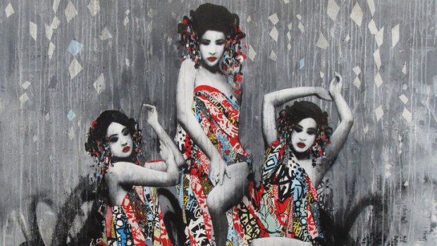 Street art meets seduction as Hush brings his sirens to Melbourne.