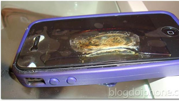 The iPhone which allegedly caught fire in Brazil.