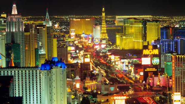 Bright lights, big city: 'The Strip' in Las Vegas.