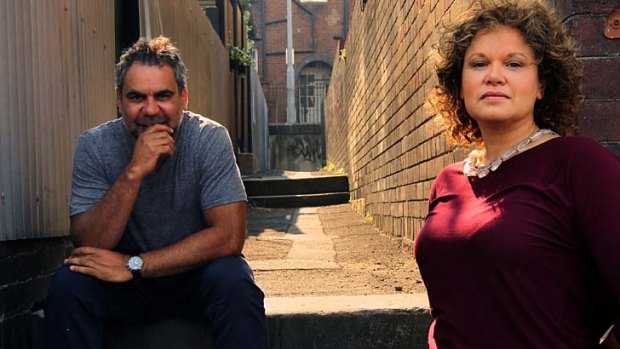 Touching: Wayne Blair and Leah Purcell of <em>Redfern Now</em>.
