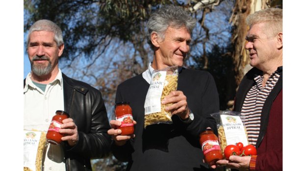 Goulburn Valley Food Co-op members (from left) Glenn McDonnell, Les Cameron and Simon Fraser.