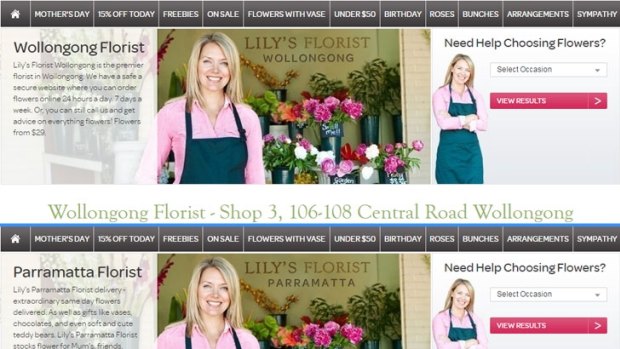 Spot the difference: Lily's Florist in Wollongong and Lily's Florist Parramatta. 