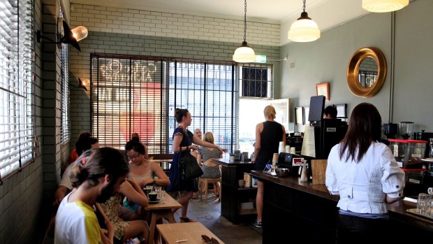 The winner of the 2014 Good Food Guide Best Coffee, Coffee Alchemy on Addison Road, Marrickville. 