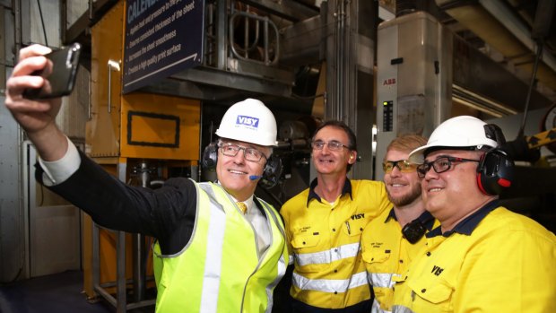 Prime Minister Malcolm Turnbull visited Visy's Tumut plant  on Wednesday.