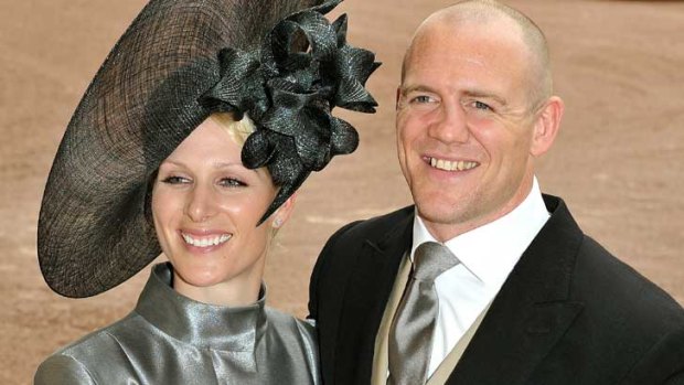 Yes Ma'am ... Mike Tindall and fiancee Zara Phillips.