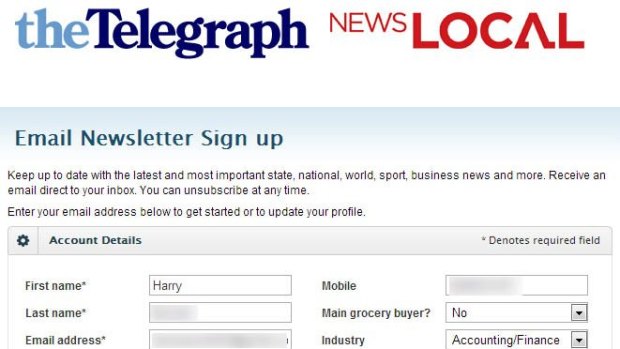 One of News Corp's subscriber's information the security expert was able to access.
