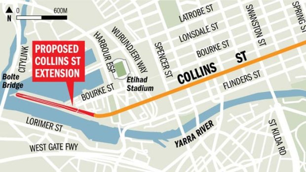 The Collin Streets extension is part of a major Victoria Harbour precinct overhaul.