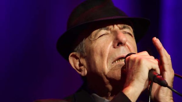Rapturous reception... Leonard Cohen performs.