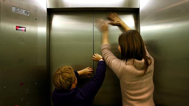 There's no need to rush to the lift door.