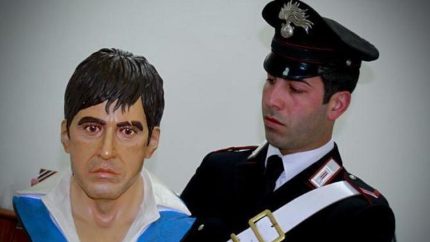 The Scarface bust found in an Italian drug suspect's house.