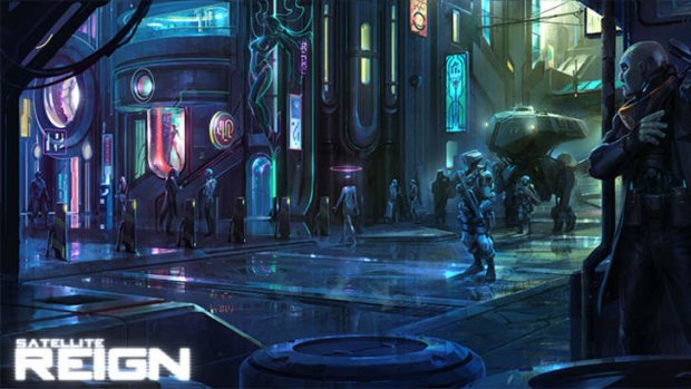 Artwork from Satellite Reign, a Brisbane game likely to be funded by crowd sourcing.