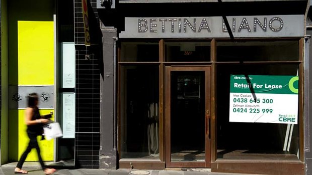 'Evicted' ... The Bettina Liano store in Little Collins Street.