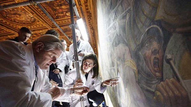 Researchers search for the lost Leonardo da Vinci fresco.