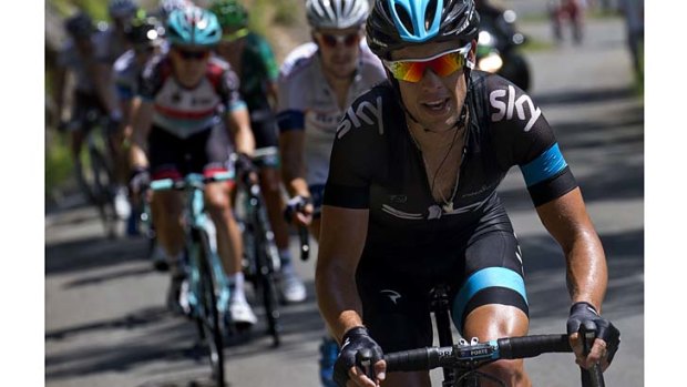 Going to extremes: Richie Porte's day to forget as he struggles on the ninth stage.