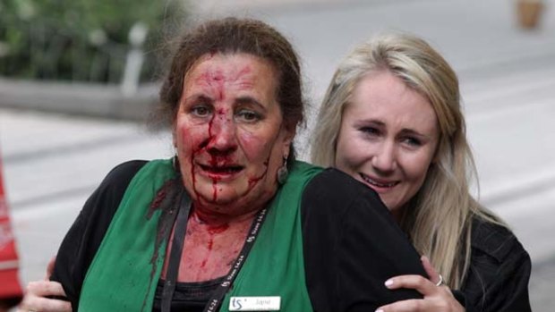 Bleeding, terrified ... women in the central Cashel Mall.