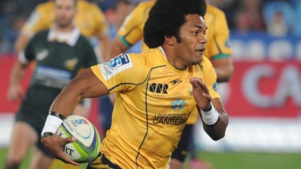Room  to move: Henry Speight of the Brumbies charges towards the Bulls.