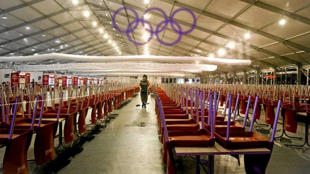 Empty feeling inside: A food court in the Olympic park at Sochi.
