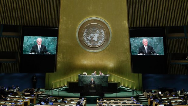 Malcolm Turnbull speaks during the 71st session of the United Nations General Assembly.