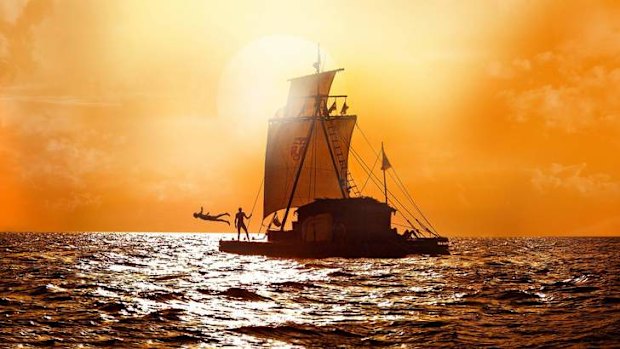 A still from Jeremy Thomas' film <i>Kon-Tiki</i>.