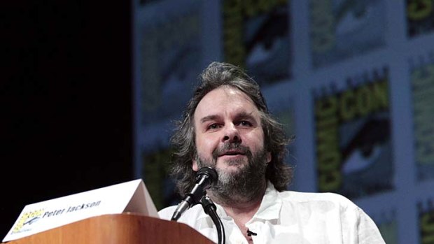 Sneak peak ... director Peter Jackson at the panel discussion for <Em>The Hobbit: An Unexpected Journey</em>.