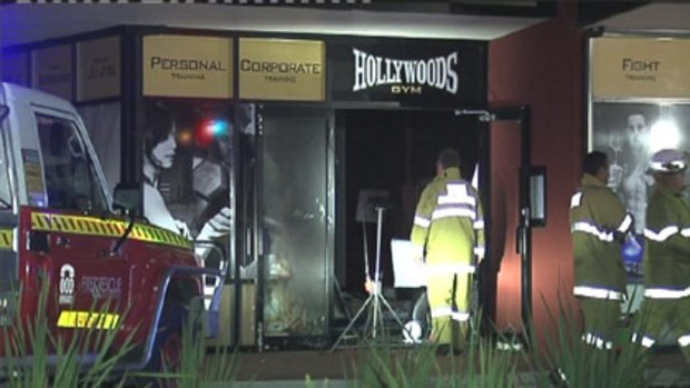 Fire crews attend Hollywoods Gym in Wangara, which was the target of a suspected arson attack last night.