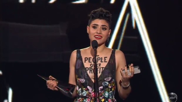 The 21-year-old won the best breakthrough artist gong but said it was "just a thing".