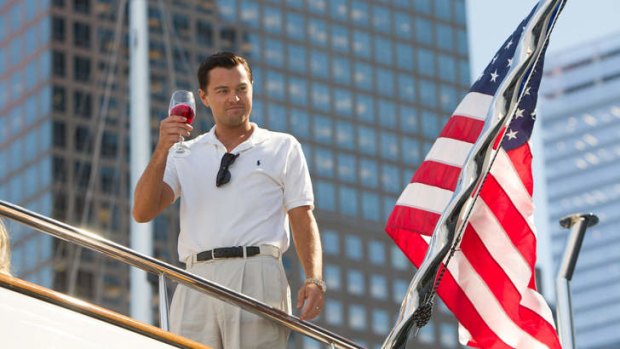 Leonardo DiCaprio plays Jordan Belfort in The Wolf of Wall Street.