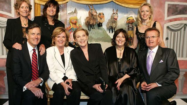 Original cast members from the movie <i>The Sound of Music</i> gather for a photo during the release of the 40th Anniversary special edition DVD release party in 2005 in New York.  Clockwise from top left are, Charmain Carr (Liesl), Debbie Turner (Marta), Kym Karath (Gretl), Duane Chase (Kurt), Angela Cartwright (Brigitta), Julie Andrews (Maria von Trapp), Heather Menzies Urich (Louisa) and Nicholas Hammond (Freidrich).