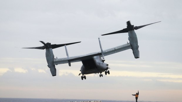 An MV-22 Osprey, carrying 26 personnel, was involved in what was described as a "mishap" on Saturday afternoon off Queensland.  