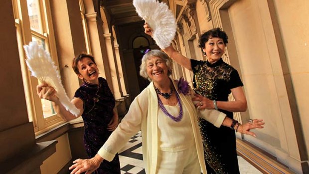 Senior superstars ... Sue Fletcher, 58, Phyllis Johnson, 81, and Wu Shujuan, 76, are trying out for a seniors' version of <i>Australian Idol</i>.