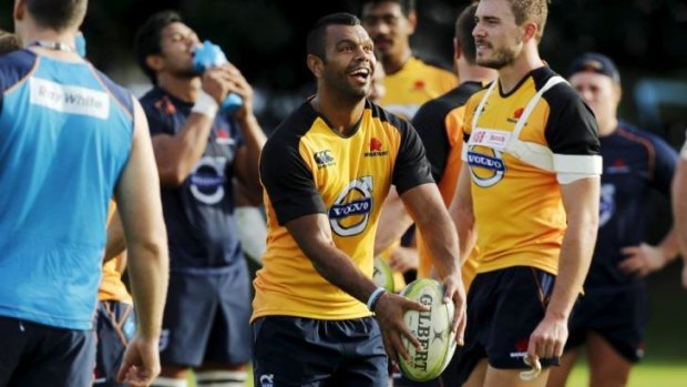 Bouncing back: Kurtley Beale and the Waratahs train on Tuesday ahead of this weekend's crunch match against the Hurricanes.
