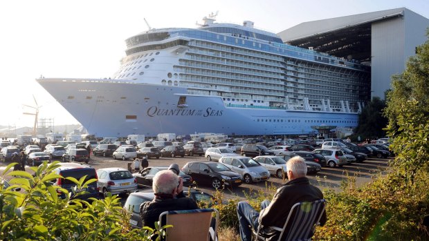The new cruiser Quantum of the Seas is the third biggest cruise ship in the world with a length of 348 metres. 