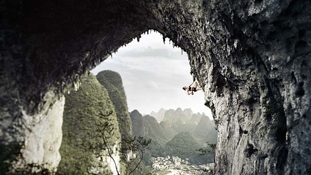 River run ... climbing at Moon Hill, near Yangshuo.