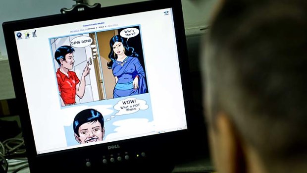 A file photo of an online cartoon of Savita Bhabhi which proved a taboo too far Indian government censors.