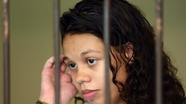 Heather Mack in a holding cell on Wednesday before a hearing at a court in Bali.