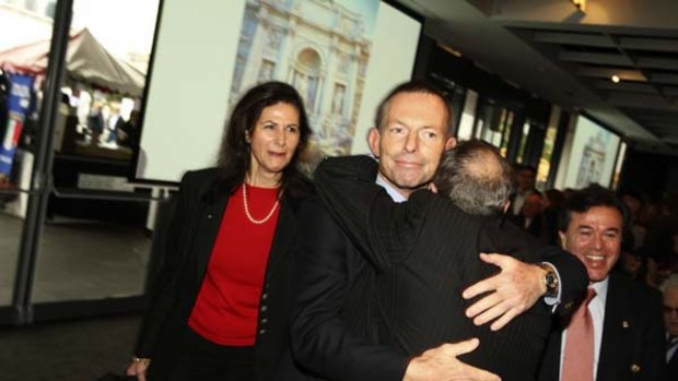 Making up lost ground … Tony Abbott at the Italian National Day celebrations yesterday.