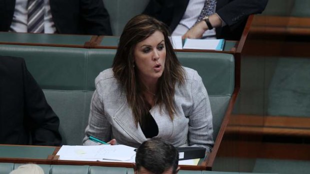 Offsider ... the Opposition Leader's chief of staff, Peta Credlin, in Parliament.