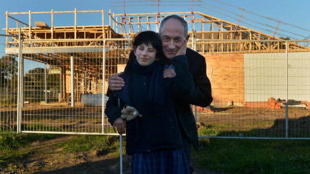 Alan Lachman with Francesca at the site of the new Insight Education Centre in Berwick.