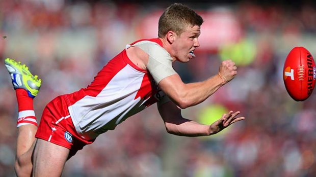 On the right path &#8230; Daniel Hannebery of the Swans.