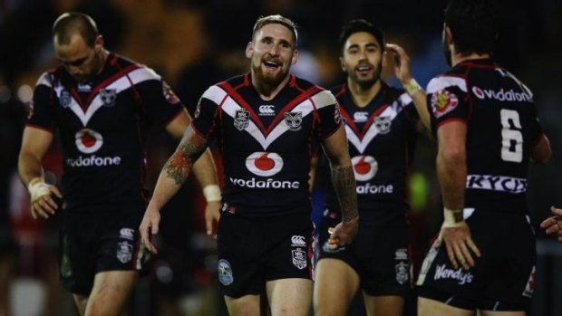 Beneficiary: Sam Tomkins picked up the ball and had a free run to the line after the Warriors' scrum took the Eels by surprise.