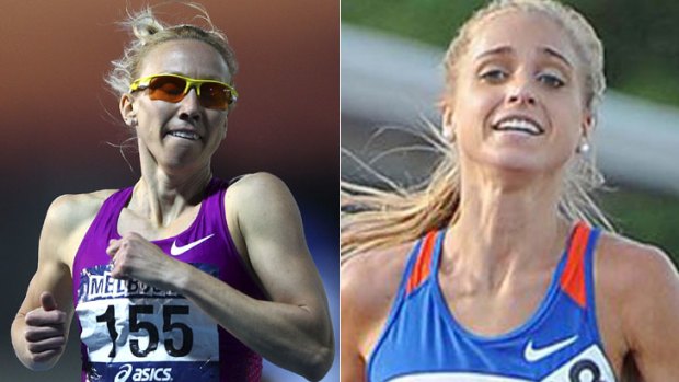 Caught in the crossfire ... runners Tamsyn Manou and Genevieve LaCaze.
