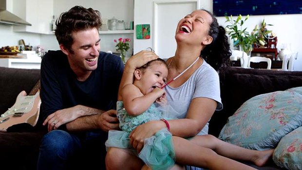 Love and family: Mahalia Barnes with her husband Ben Rodgers and daughter Ruby.
