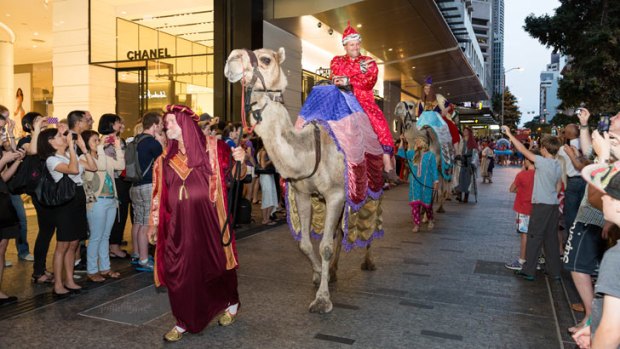 Camels are a feature of the Queen Street Mall Christmas parade.