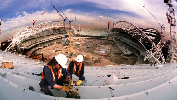 Here we go again: ANZ Stadium in Homebush while being built for the 2000 Olympic Games.