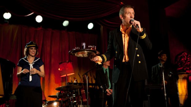 Hugh Laurie performs with the Copper Bottom Band.